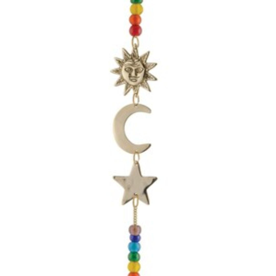 Hanging Windchimes: Sun, Moon & Star with Chakra Beads