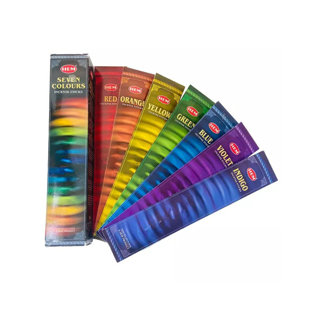 HEM 7 Colours Incense Sticks (7 Pouches of 5 Sticks Each)