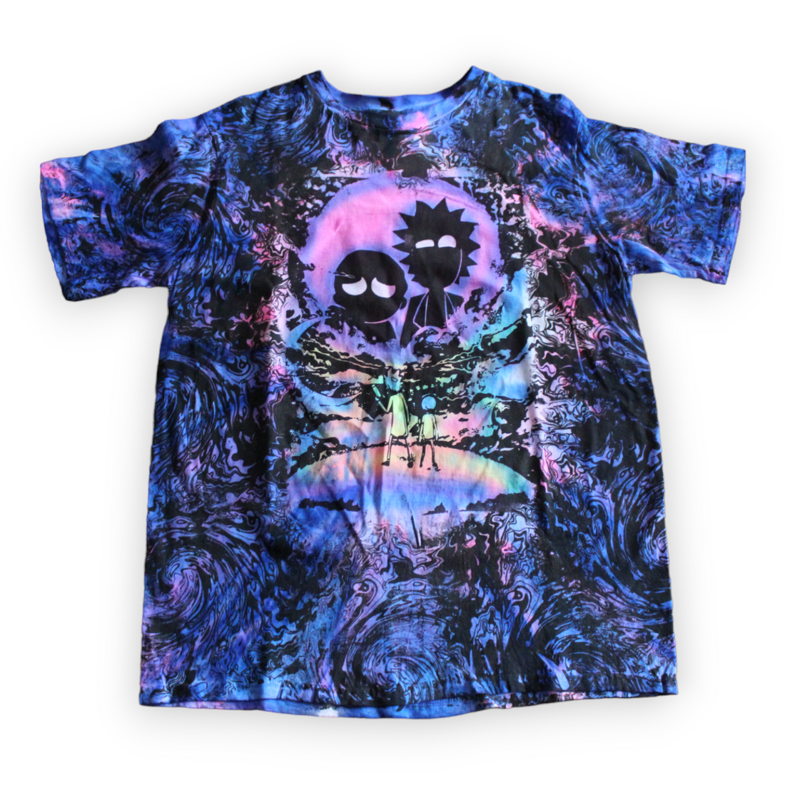 Cosmic Black Tie Dye Shirt with Rick & Morty 