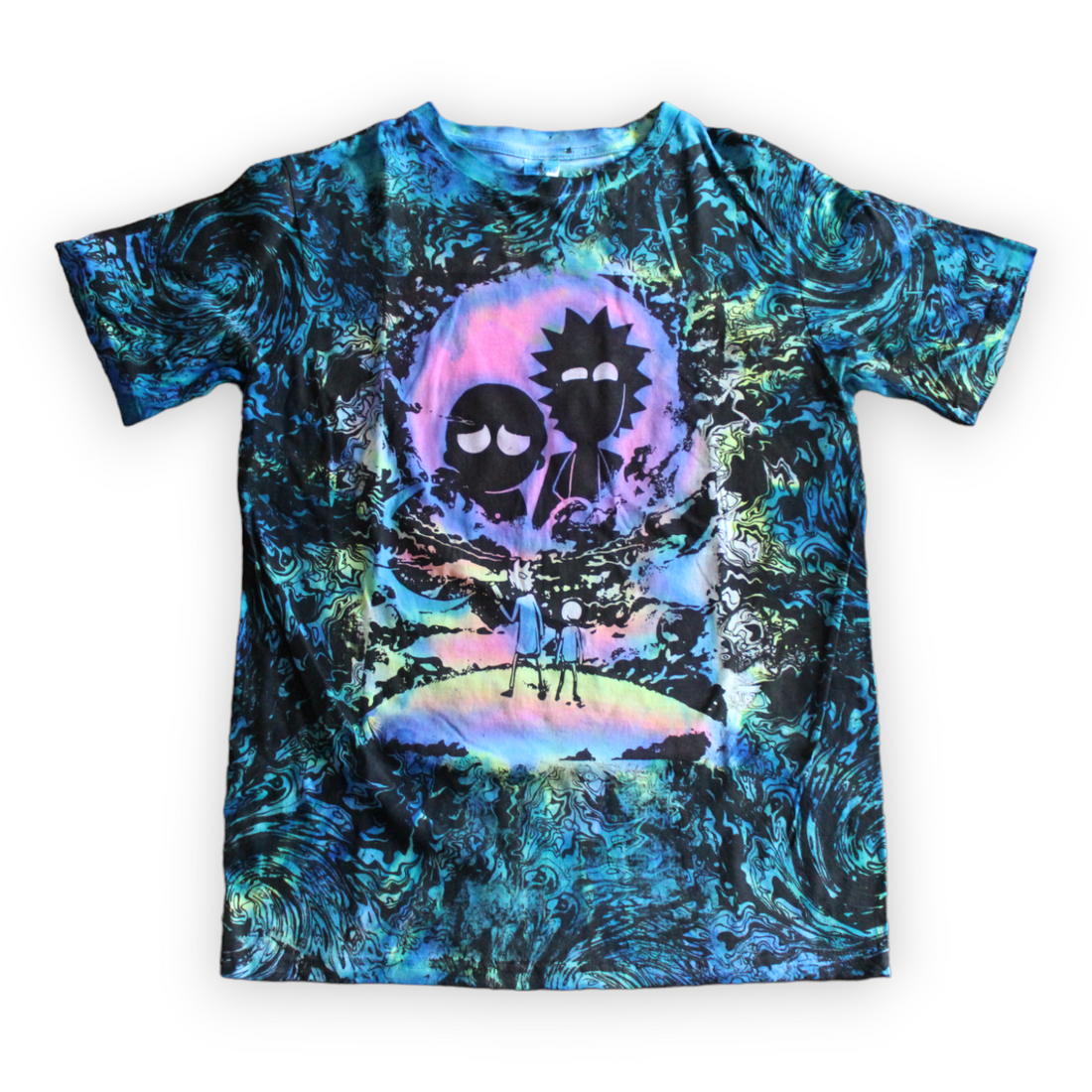 Cosmic Rick & Morty Hand-Painted Tie Dye Shirt 