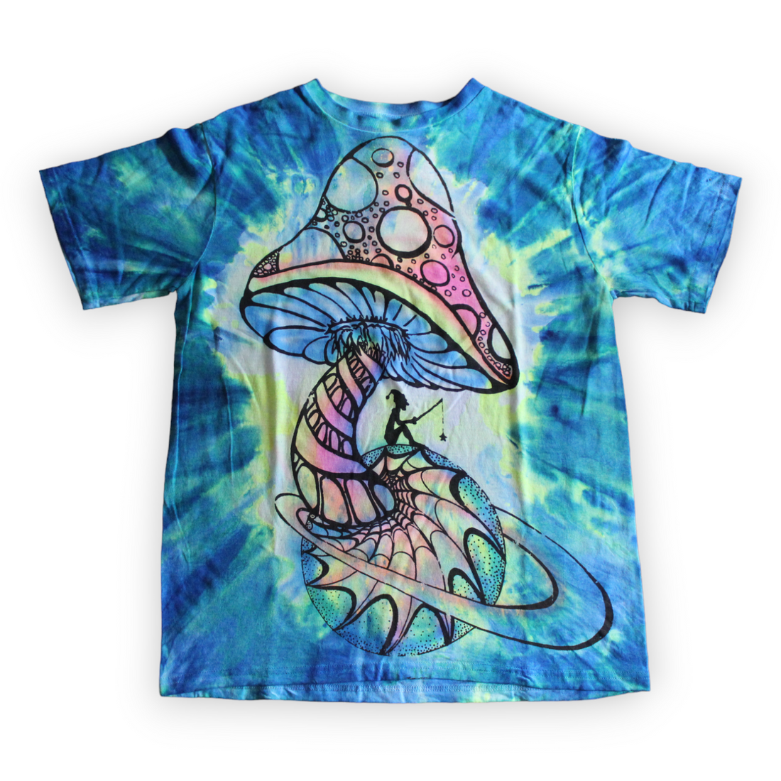 Enchanted forest mushroom tie dye shirt