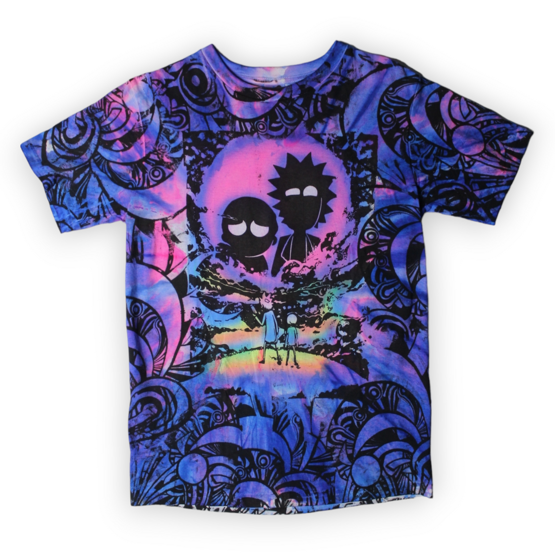 Rick and Morty blue tie dye shirt men's