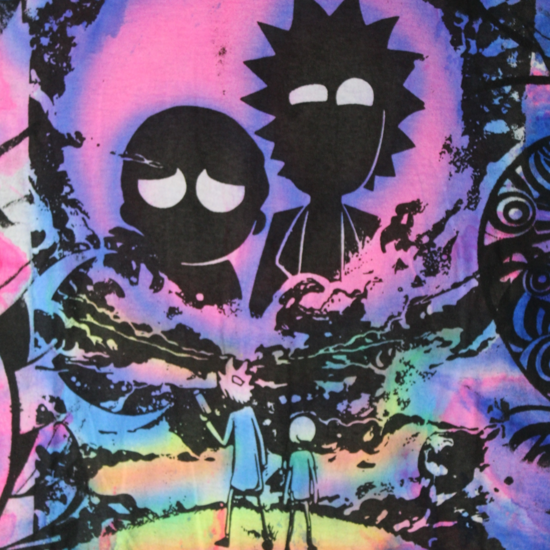 Rick and Morty blue tie dye shirt men's